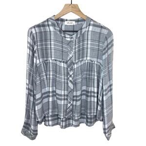 Bella Dahl Women’s Plaid Flannel Button Front Tunic Shirt Size XS Comfy